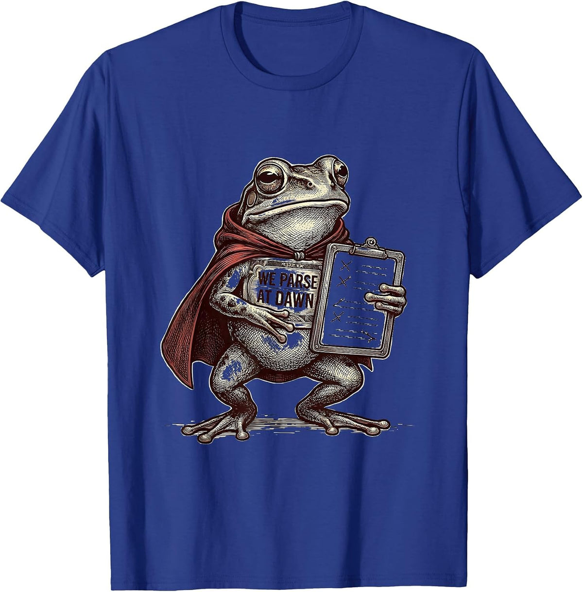 Men's We Parse At Dawn Funny Teacher Frog Back to School Humor T-Shirt - Royal Blue