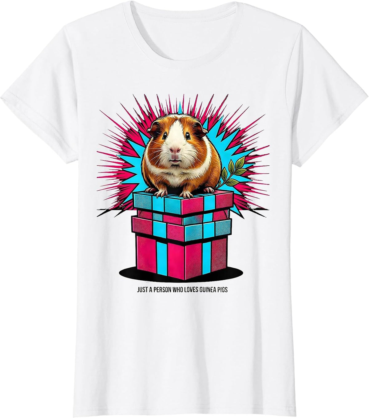 Just A Person Who Loves Guinea Pigs Pop Art Guinea Pig Lover T-Shirt - White