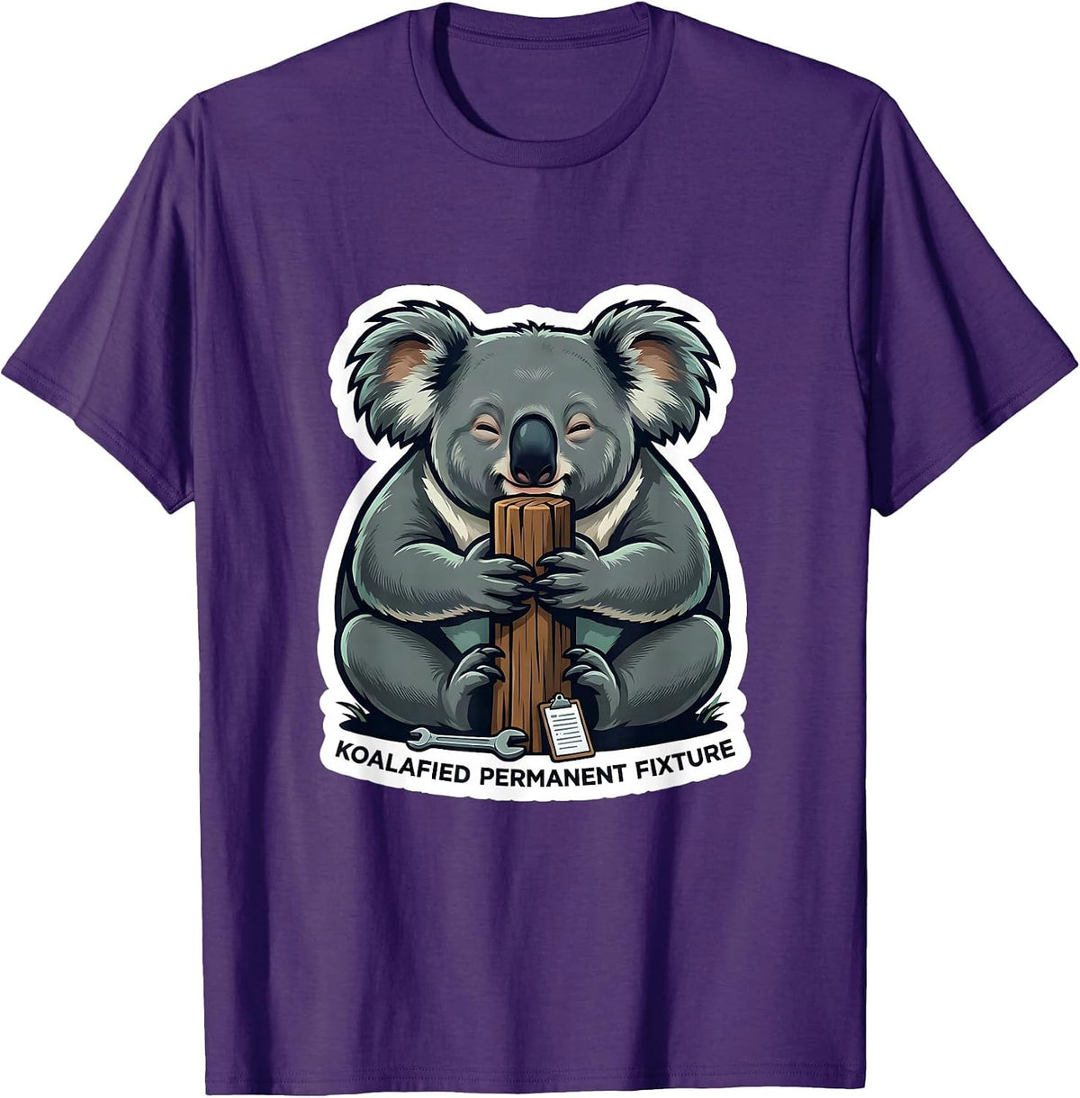 Koalafied Permanent Fixture Funny Koala Lover Cute Animal T-Shirt - Purple