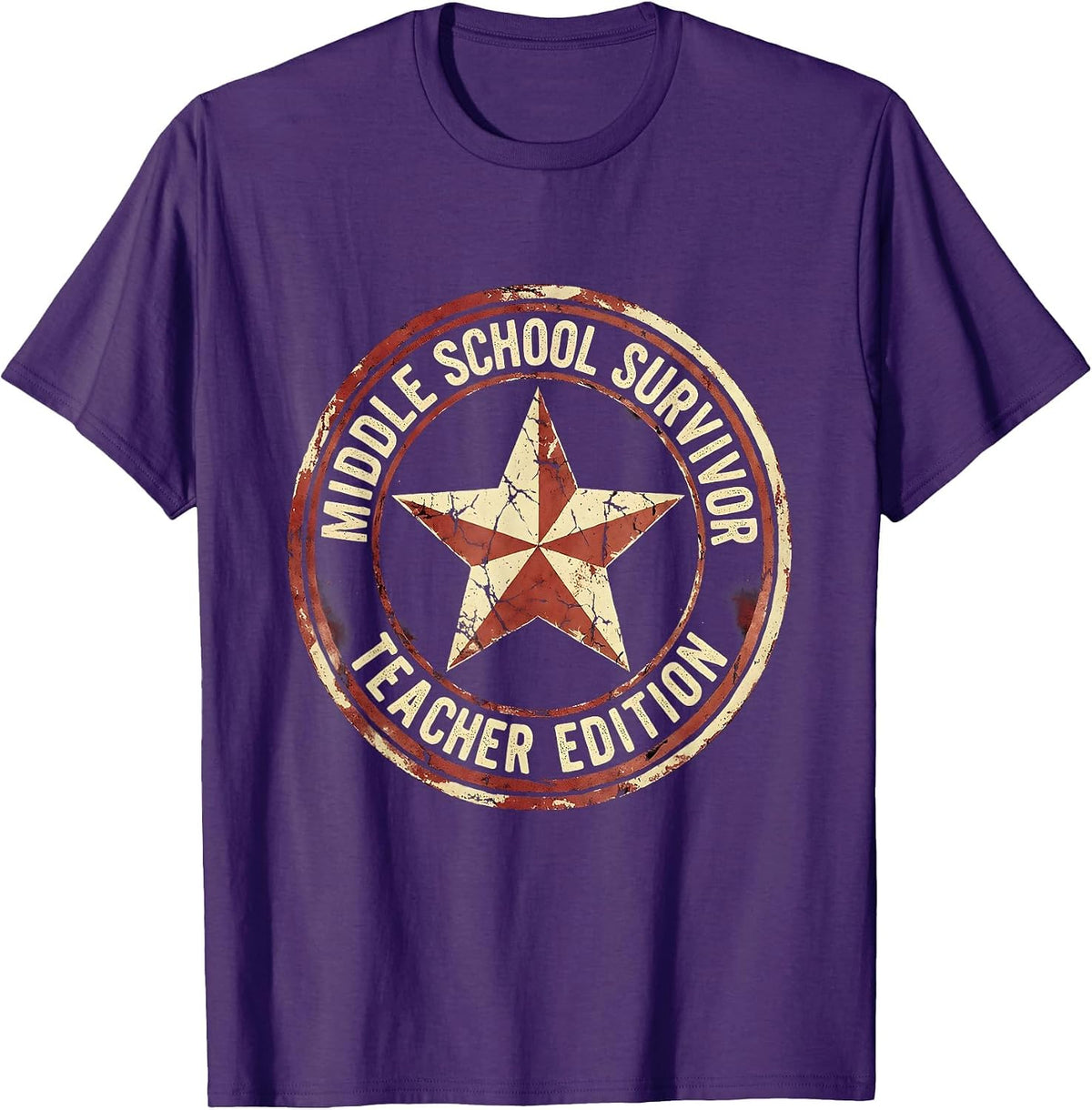 Middle School Survivor Teacher Edition Design T-Shirt - Purple