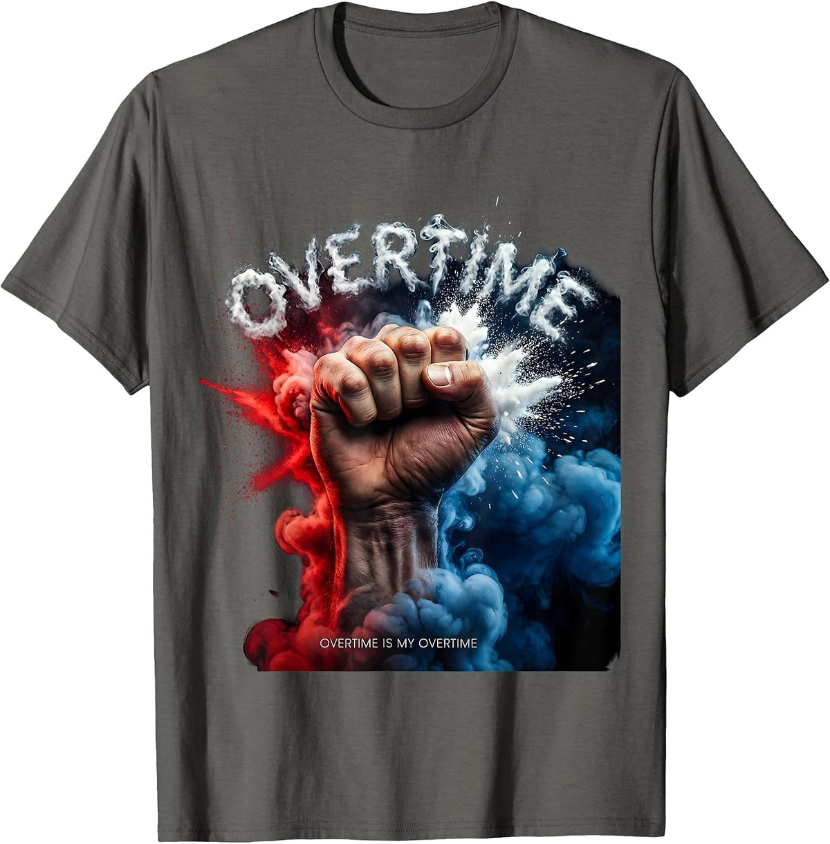 Overtime Is My Overtime Labor Day Worker Design T-Shirt - Asphalt Grey