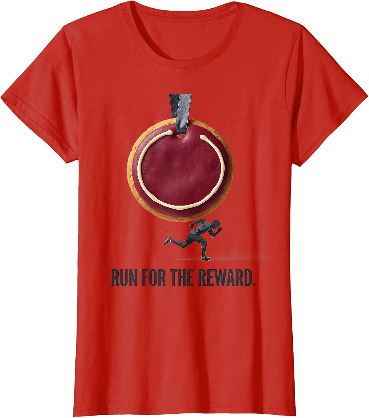 Run For The Reward Funny Christmas Fun Run Squad Runner T-Shirt - Red
