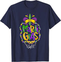 Its Mardi Gras Yall Funny Mardi Gras Party Mask Costume T-Shirt - Navy Blue