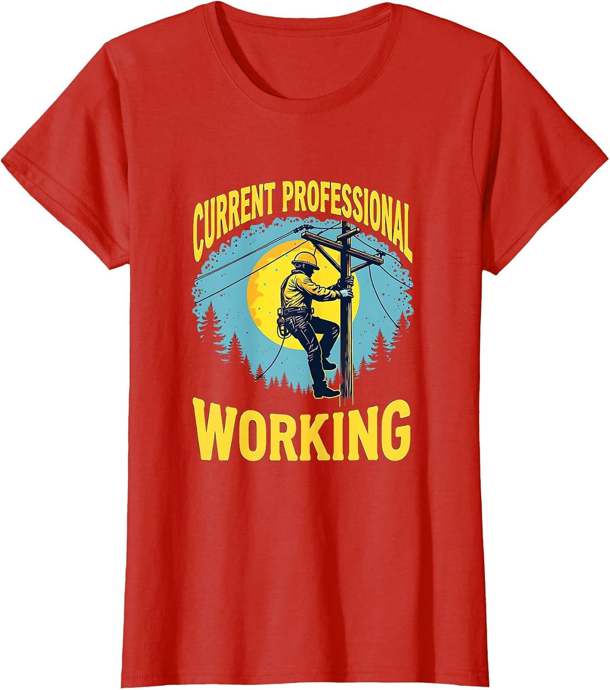 Current Professional Working Graphic Design T-Shirt - Red