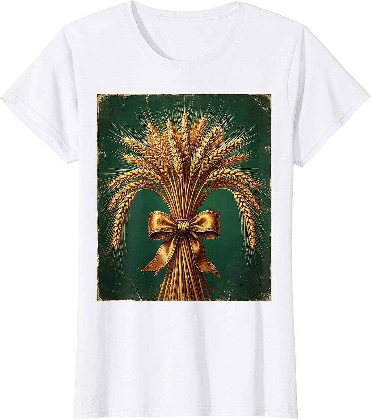 Oktoberfest Wheat and Barley Harvest Illustration T-Shirt - White
