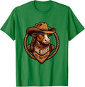 Men's She Rides Her Own Trail Cowgirl Design T-Shirt - Kelly Green