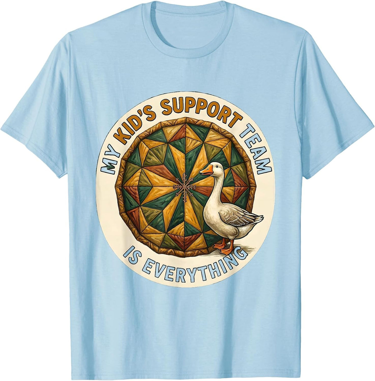 Men's My Kid's Support Team Is Everything Funny Special Education T-Shirt - Baby Blue