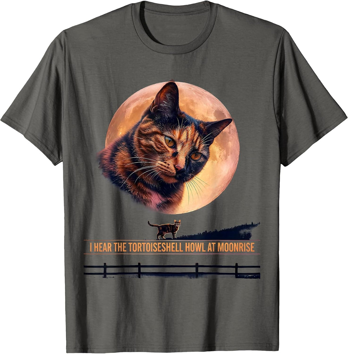 Men's I Hear the Tortoiseshell Howl at Moonrise Retro T-Shirt - Asphalt Grey