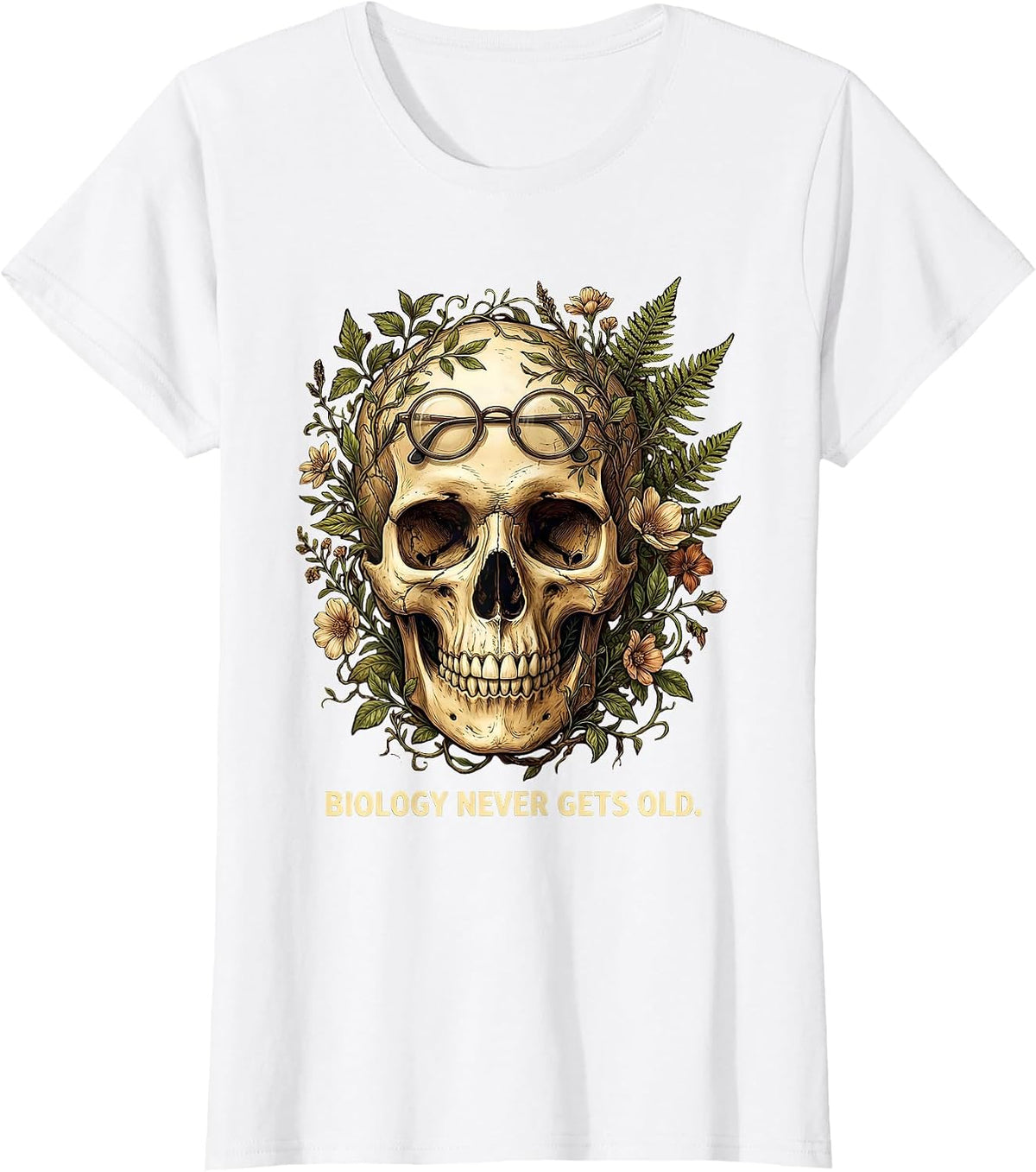 Biology Never Gets Old Science Teacher Design T-Shirt - White
