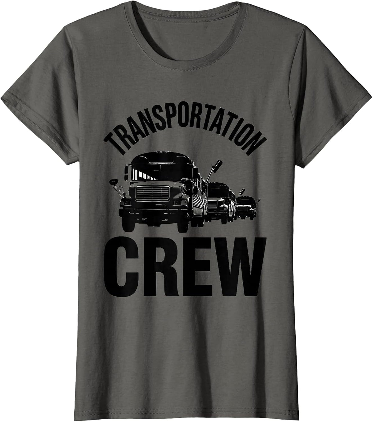 Women's Transportation Crew School Bus Driver Transportation Staff T-Shirt - Asphalt Grey