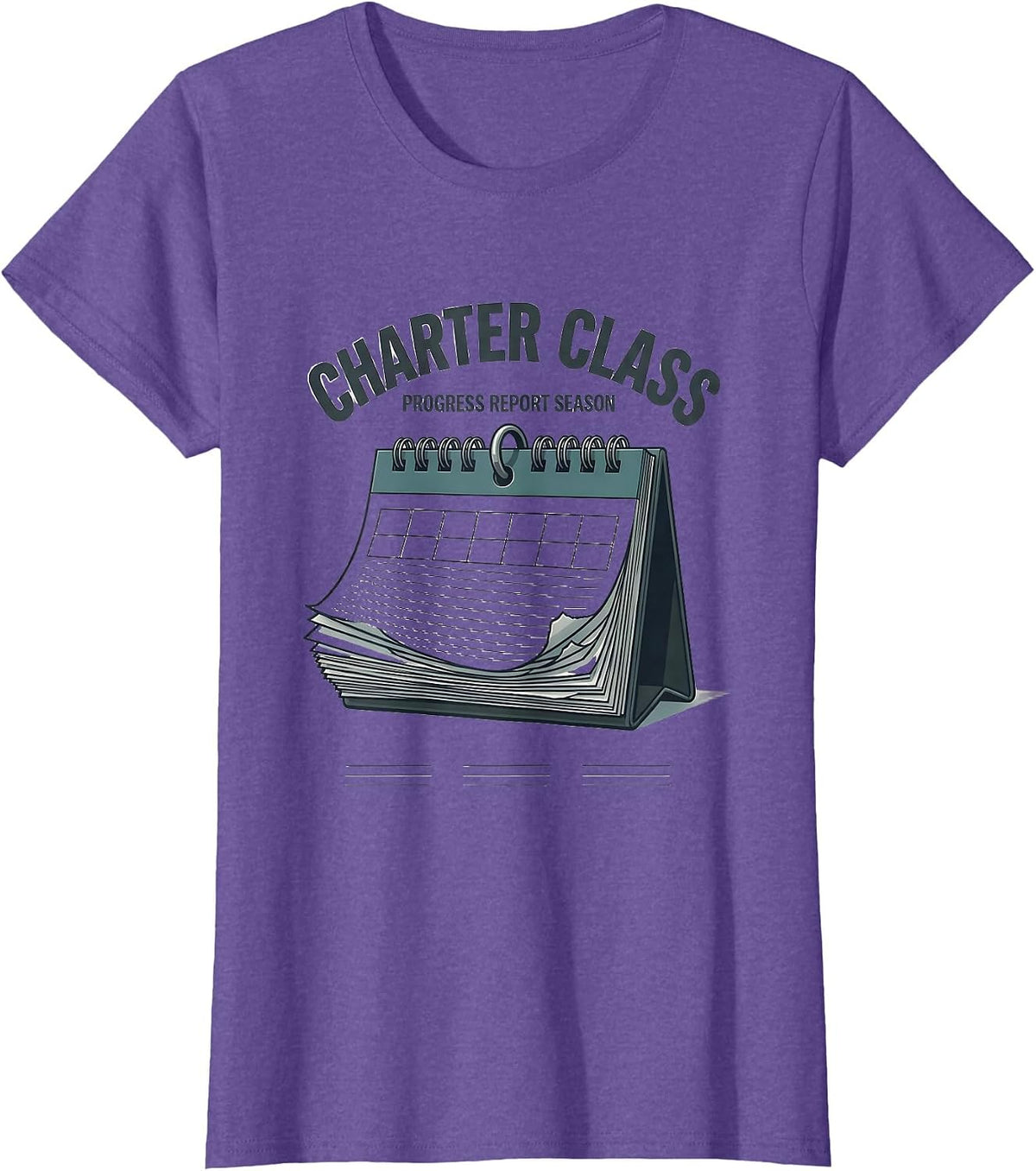 Charter Class Progress Report Season Special Education T-Shirt - Purple Heather