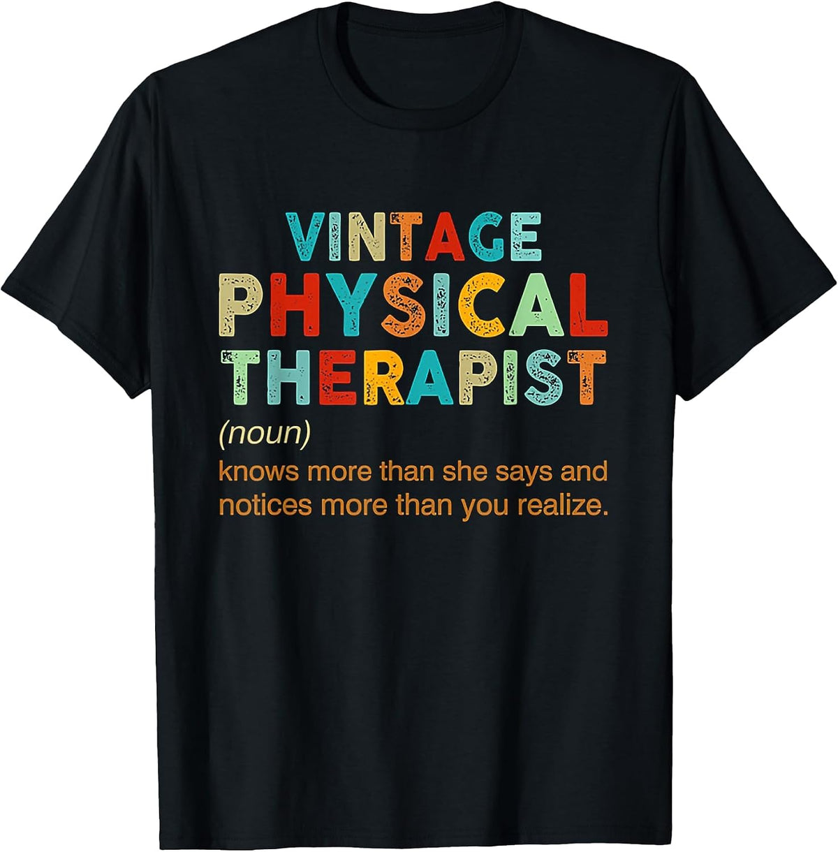 Vintage Physical Therapist T-Shirt - Black