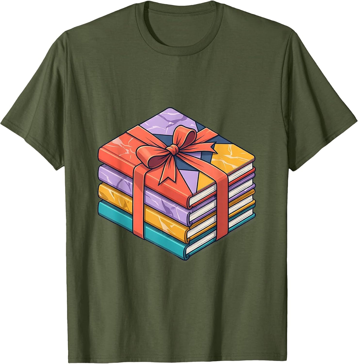 Middle School Teacher Composition Notebooks Graphic T-Shirt - Olive Green