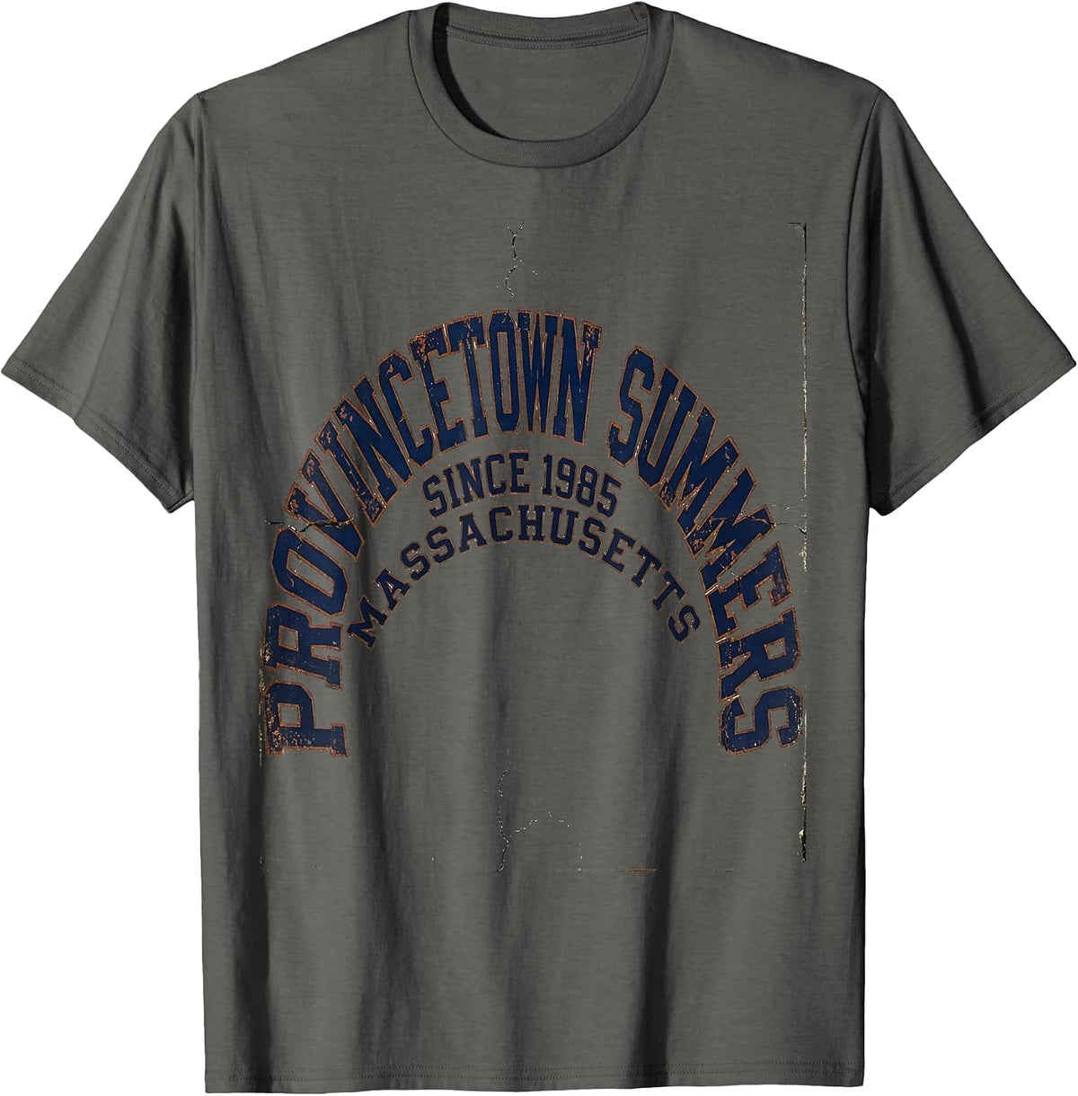 Men's Provincetown Summers Since 1985 Massachusetts Vintage T-Shirt - Asphalt Grey