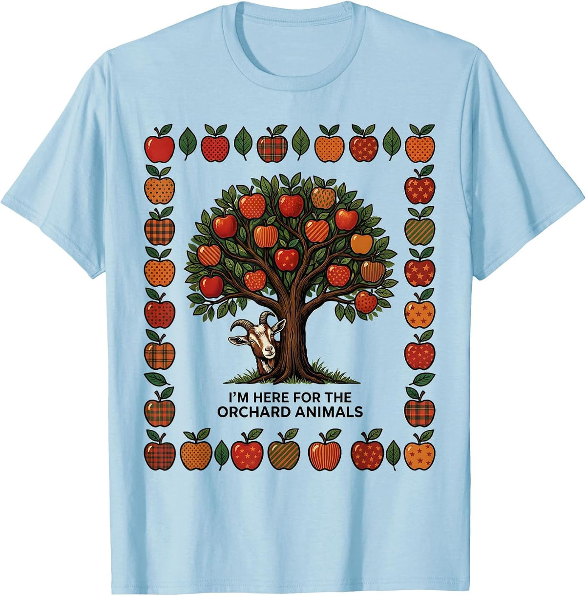 Men's I'm Here For The Orchard Animals Funny Apple Picking Family T-Shirt - Baby Blue