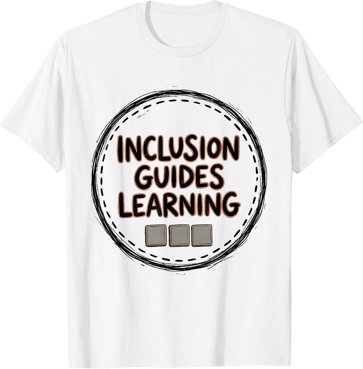 Men's Inclusion Guides Learning Hand-Sketched Special Education T-Shirt - White