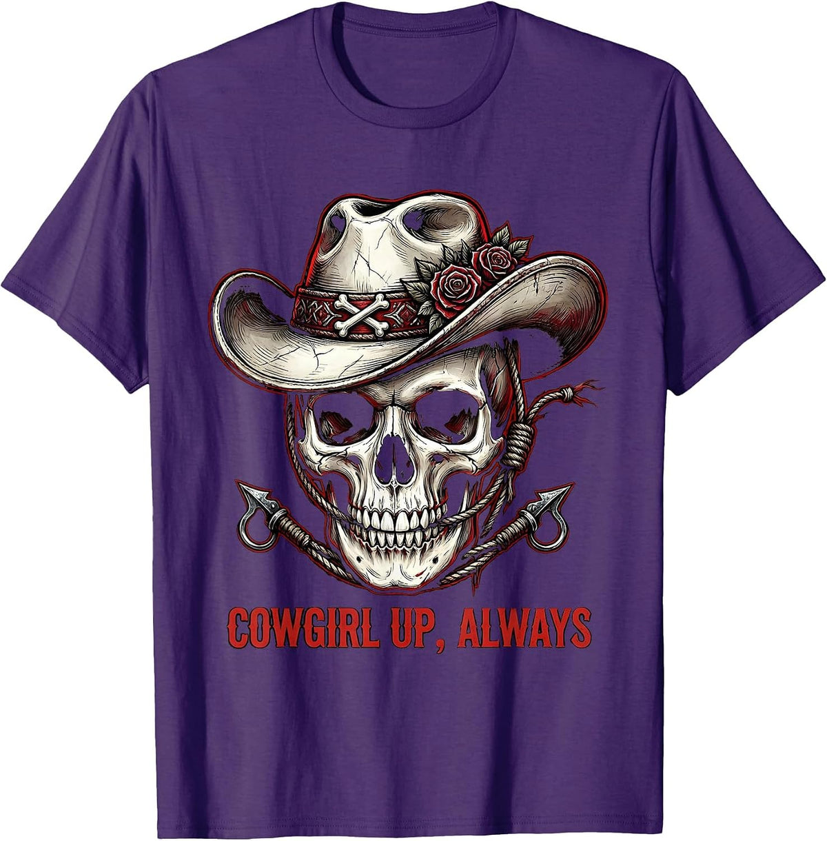 Men's Cowgirl Up Always Western Spirit Design T-Shirt - Purple