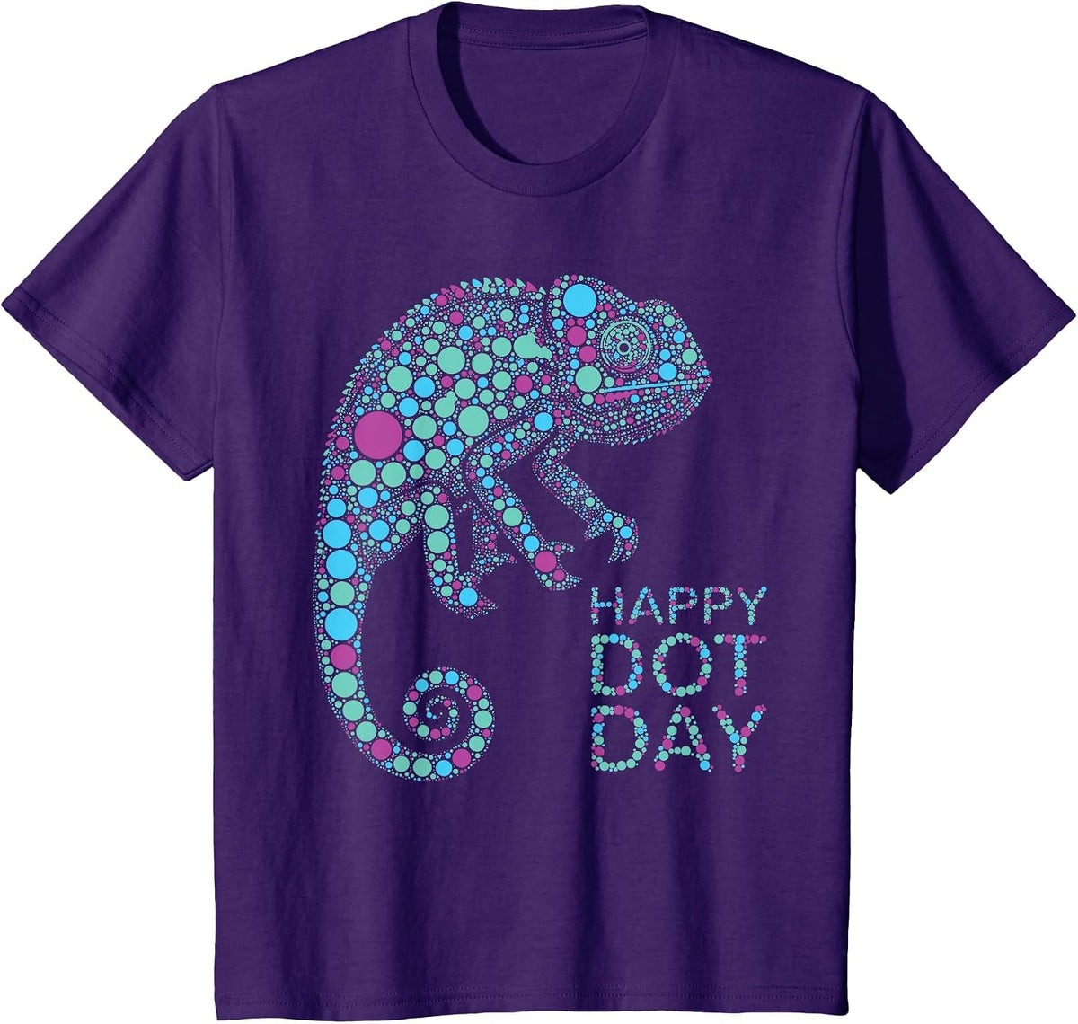 Happy Dot Day Chameleon Colorful for Teachers and Students T-Shirt - Purple