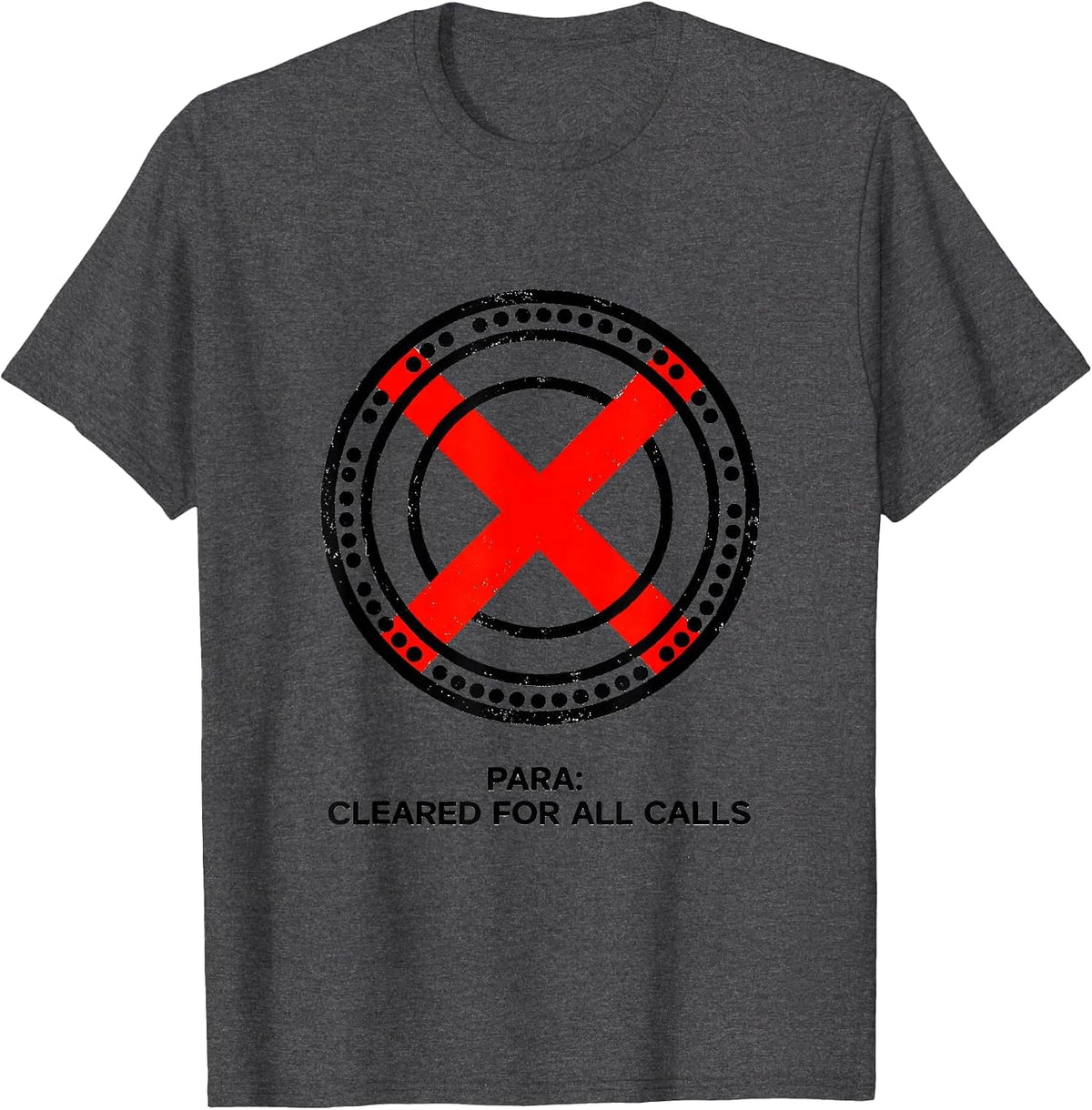 Para: Cleared For All Calls Funny Paraprofessional Goose T-Shirt - Dark Heather Grey