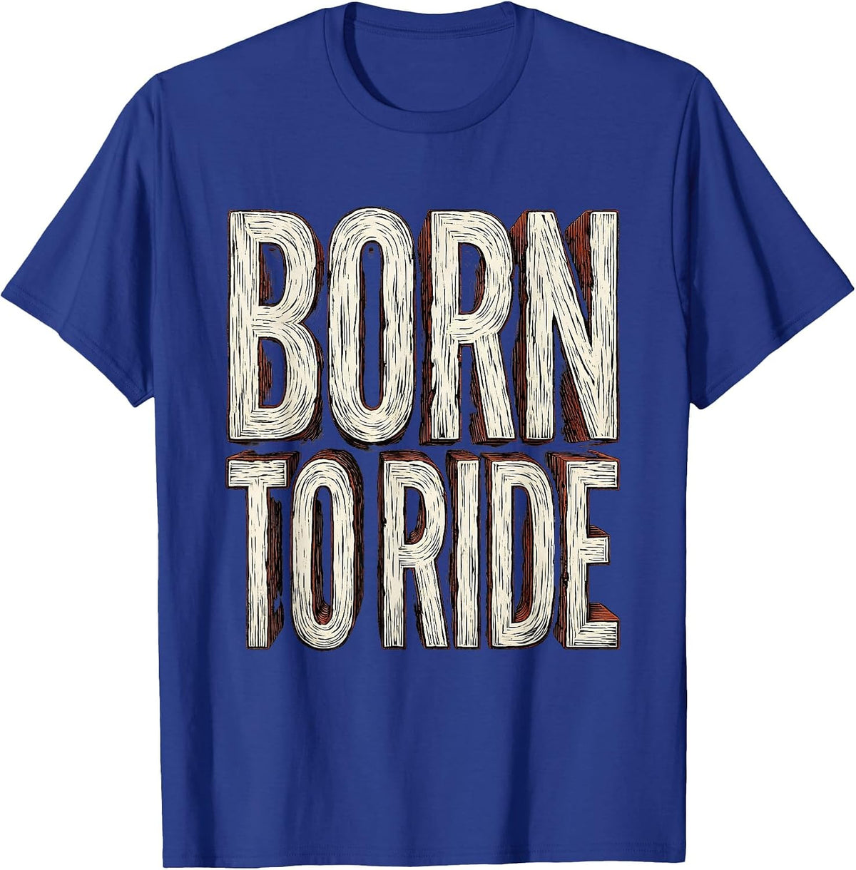 Born to Ride Bike Enthusiast Design T-Shirt - Royal Blue