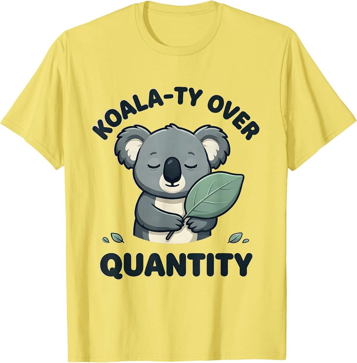 Men's Koala-ty Over Quantity Cute Kawaii Koala Lover Animal Humor T-Shirt - Lemon Yellow