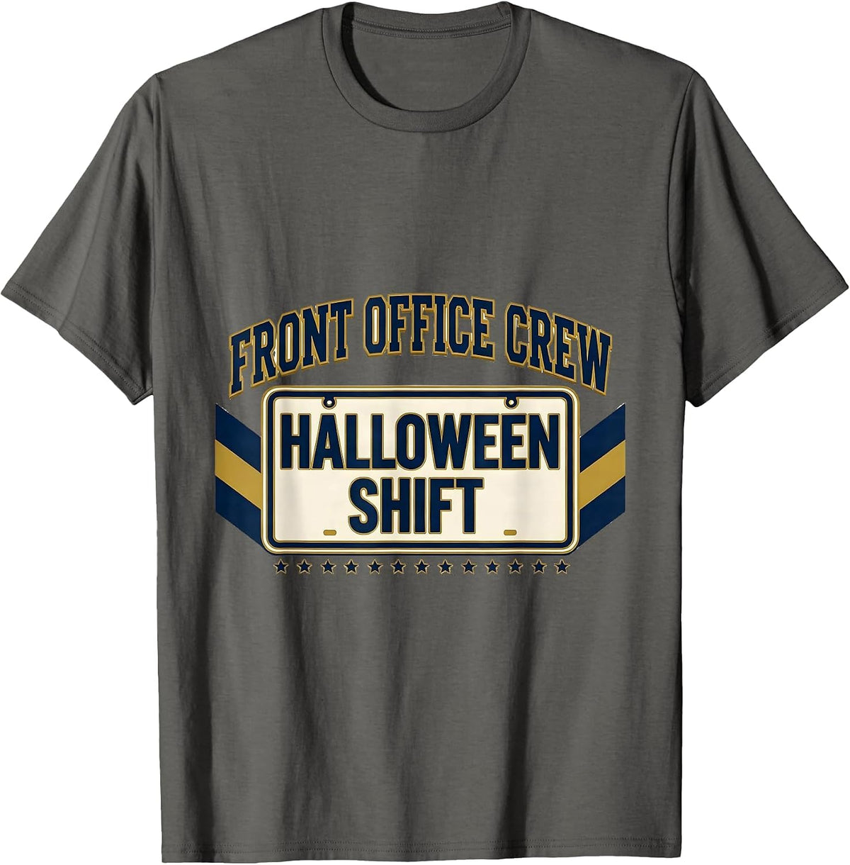 Front Office Crew Halloween Shift Sports Teacher Crew T-Shirt - Asphalt Grey