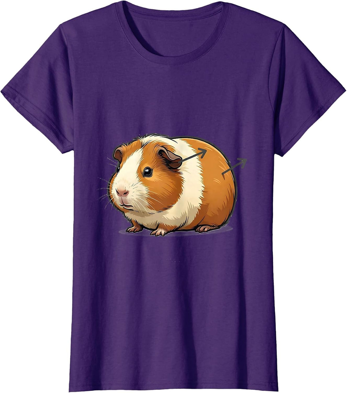 Women's Cartoon Guinea Pig Specimen Display Pet Lover Humor T-Shirt - Purple