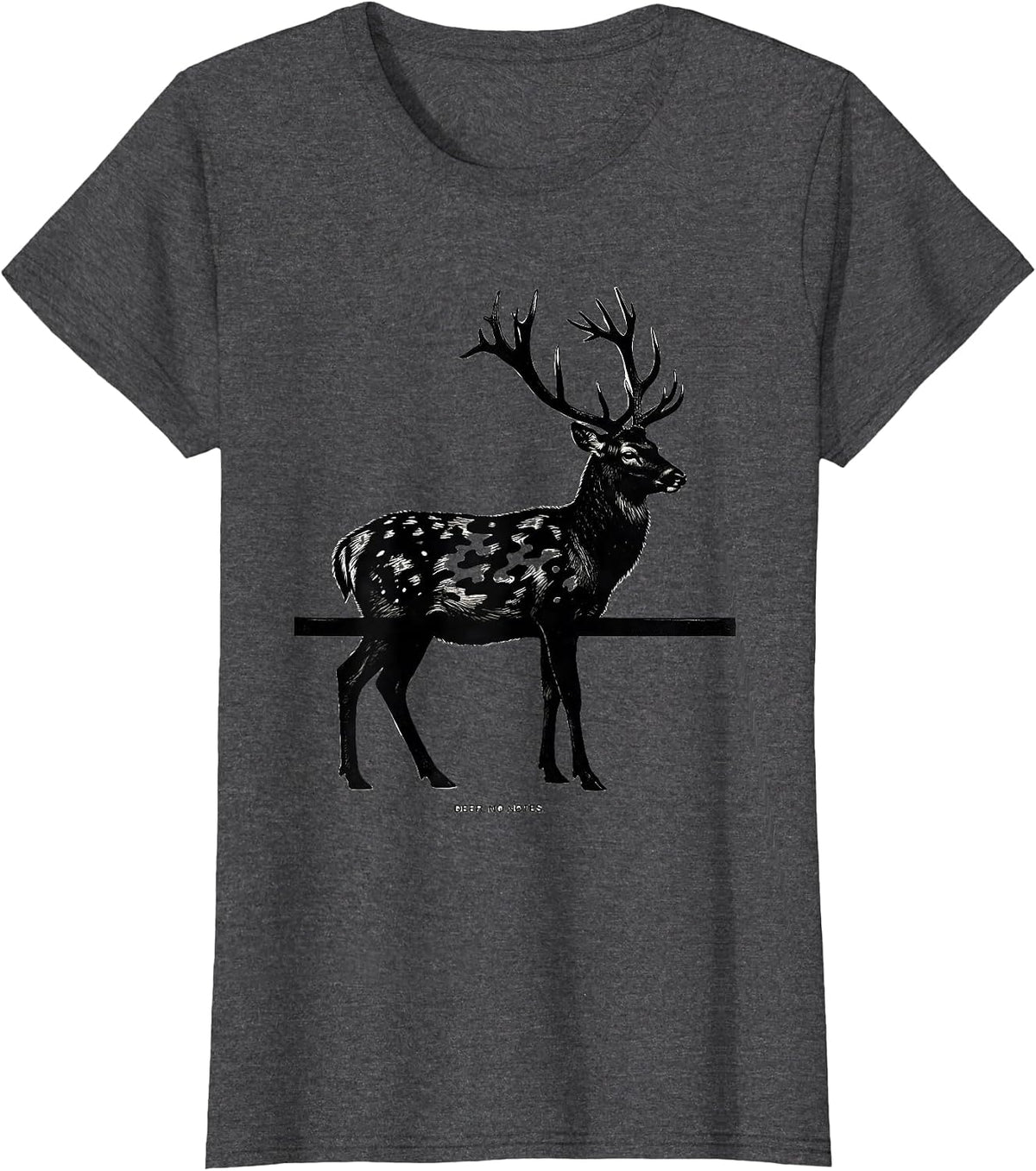 Women's Deer No Notes Scratchboard Camo Deer Hunting Gift T-Shirt - Dark Heather Grey