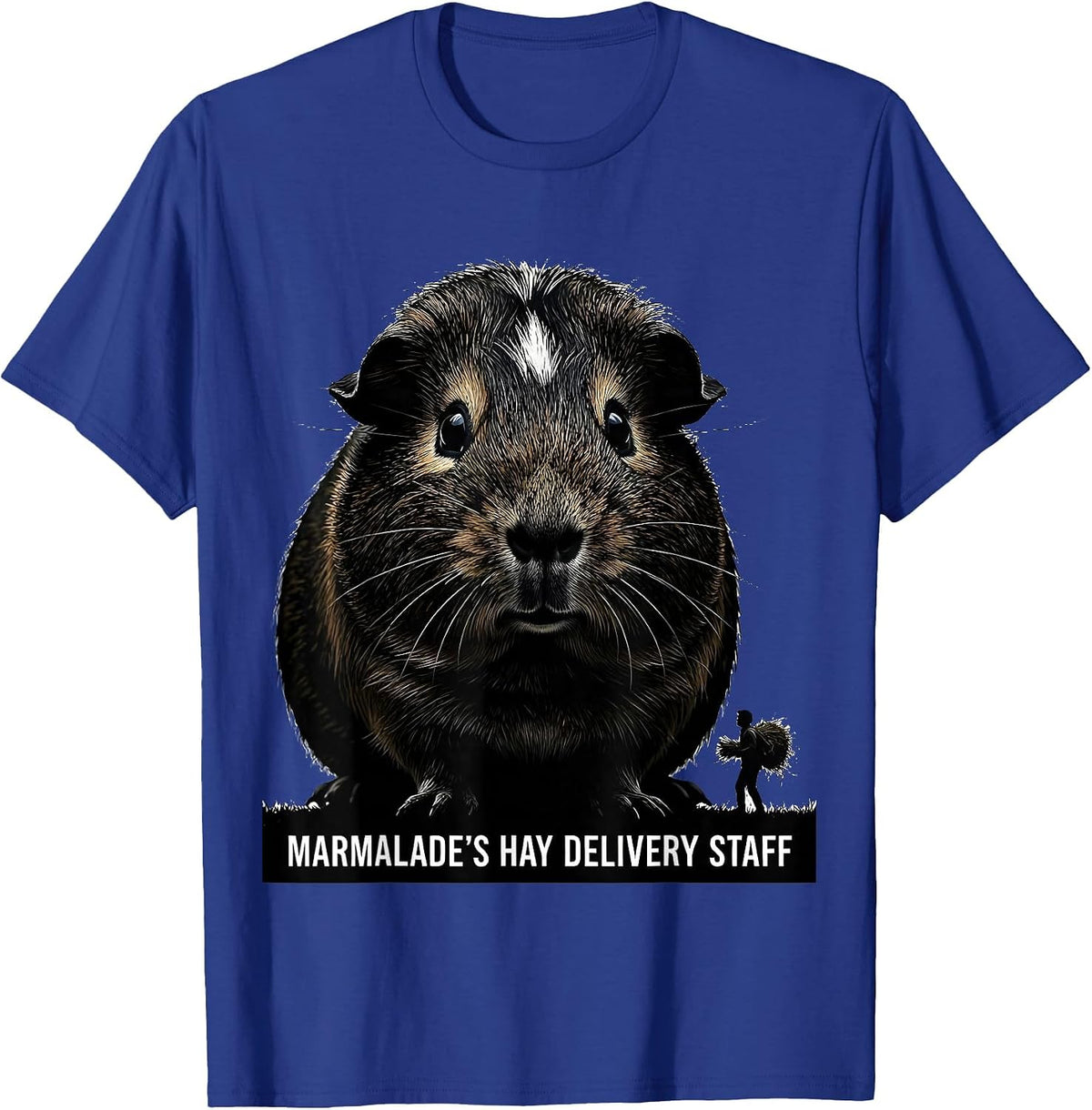 Men's Marmalade's Hay Delivery Staff Funny Guinea Pig Pet Lover T-Shirt - Royal Blue