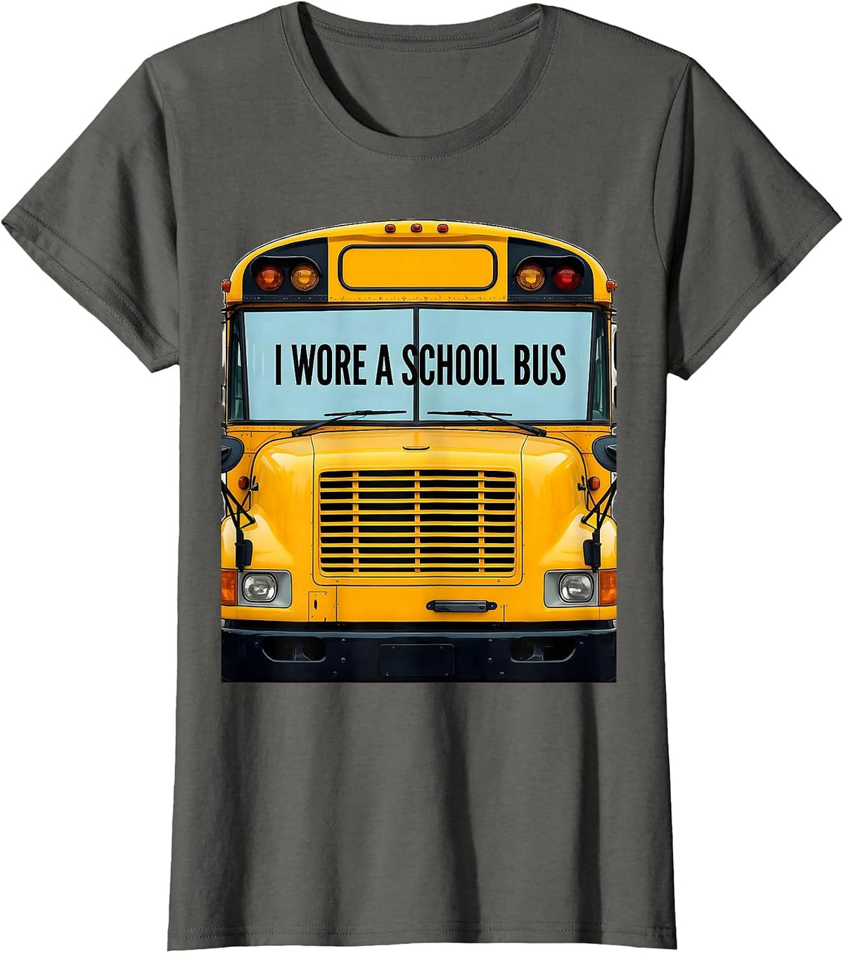 Women's I Wore A School Bus Funny Transportation Driver Halloween T-Shirt - Asphalt Grey