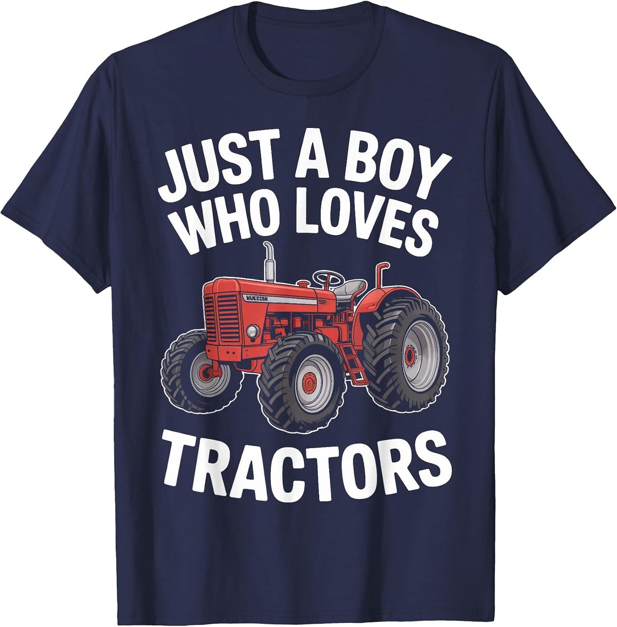 Just A Boy Who Loves Tractors Rural Tractor Lovers T-Shirt - Navy Blue