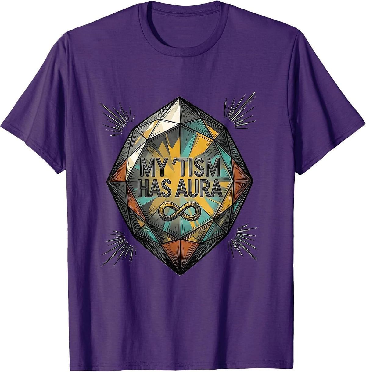 Men's My 'Tism Has Aura Funny Neurodiversity Meme Autistic ADHD T-Shirt - Purple