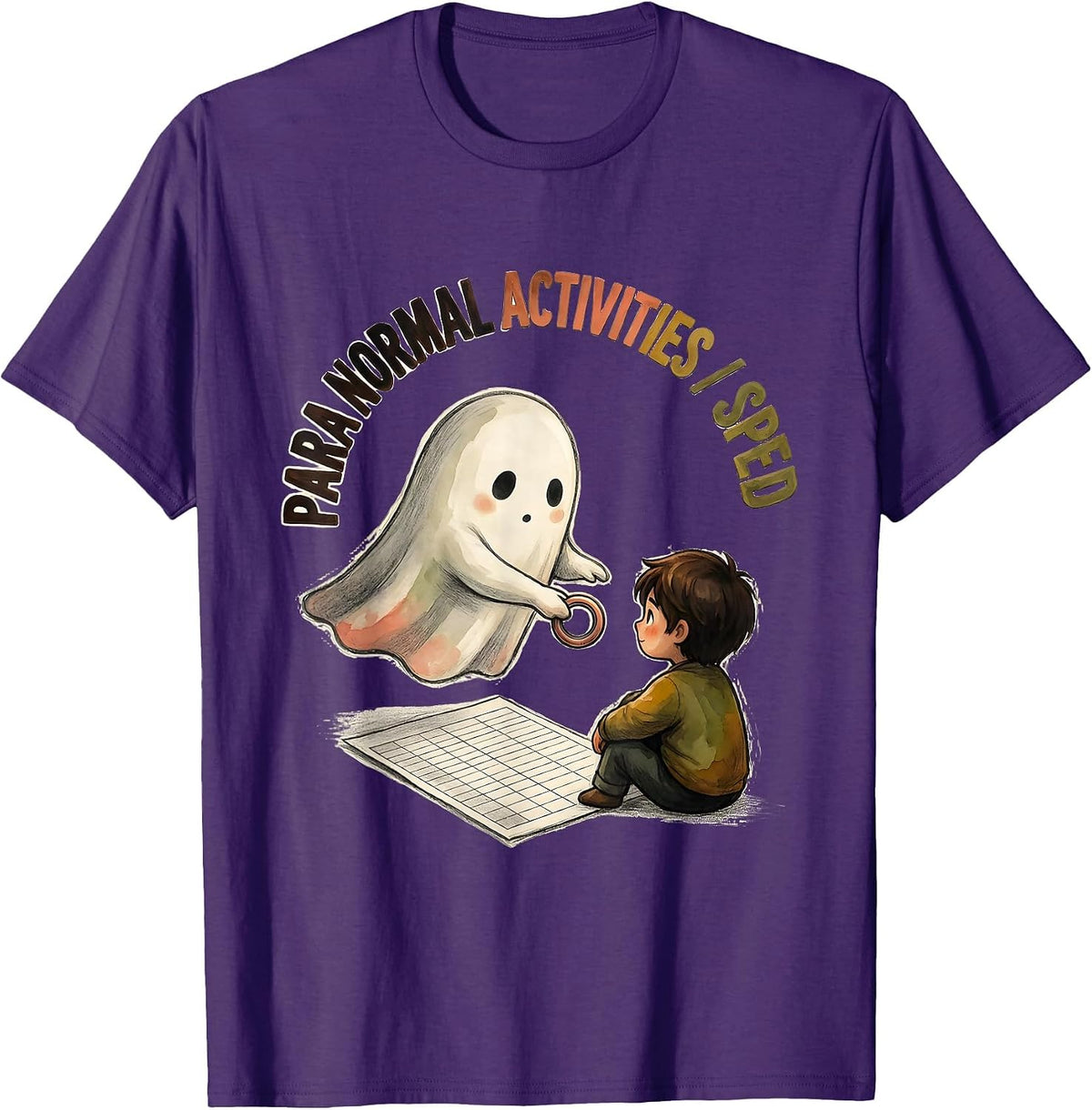 Para Normal Activities SPED Teacher Paraprofessional Ghost T-Shirt - Purple