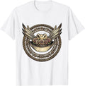Men's Cowgirl Hat With Feathers and Roses Graphic T-Shirt - White