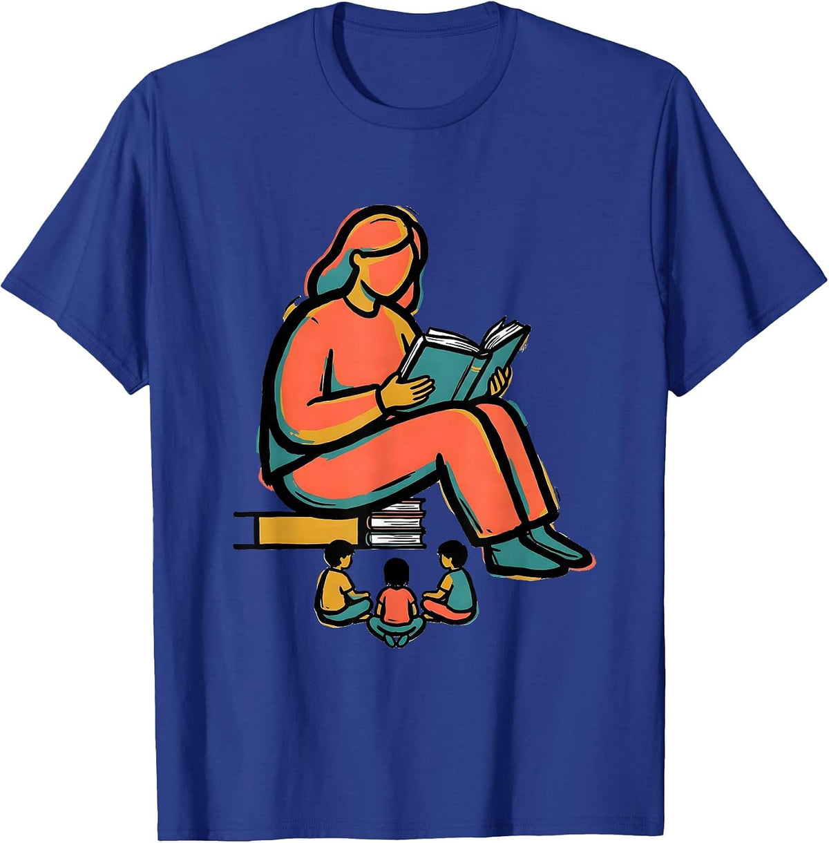 Book Host Librarian Library Day School Event T-Shirt - Royal Blue