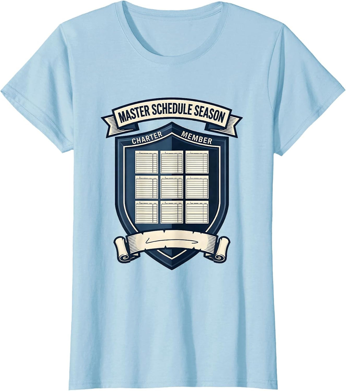 Charter Member Master Schedule Season Special Education T-Shirt - Baby Blue