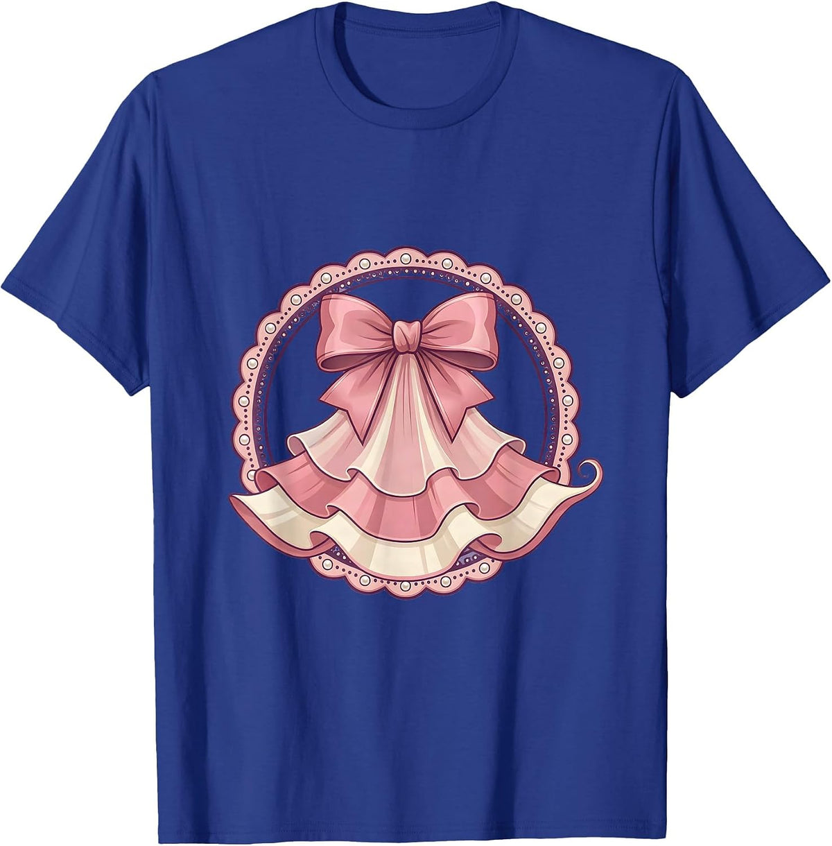 Men's Balletcore Flowing Chiffon Skirt in the Wind T-Shirt - Royal Blue