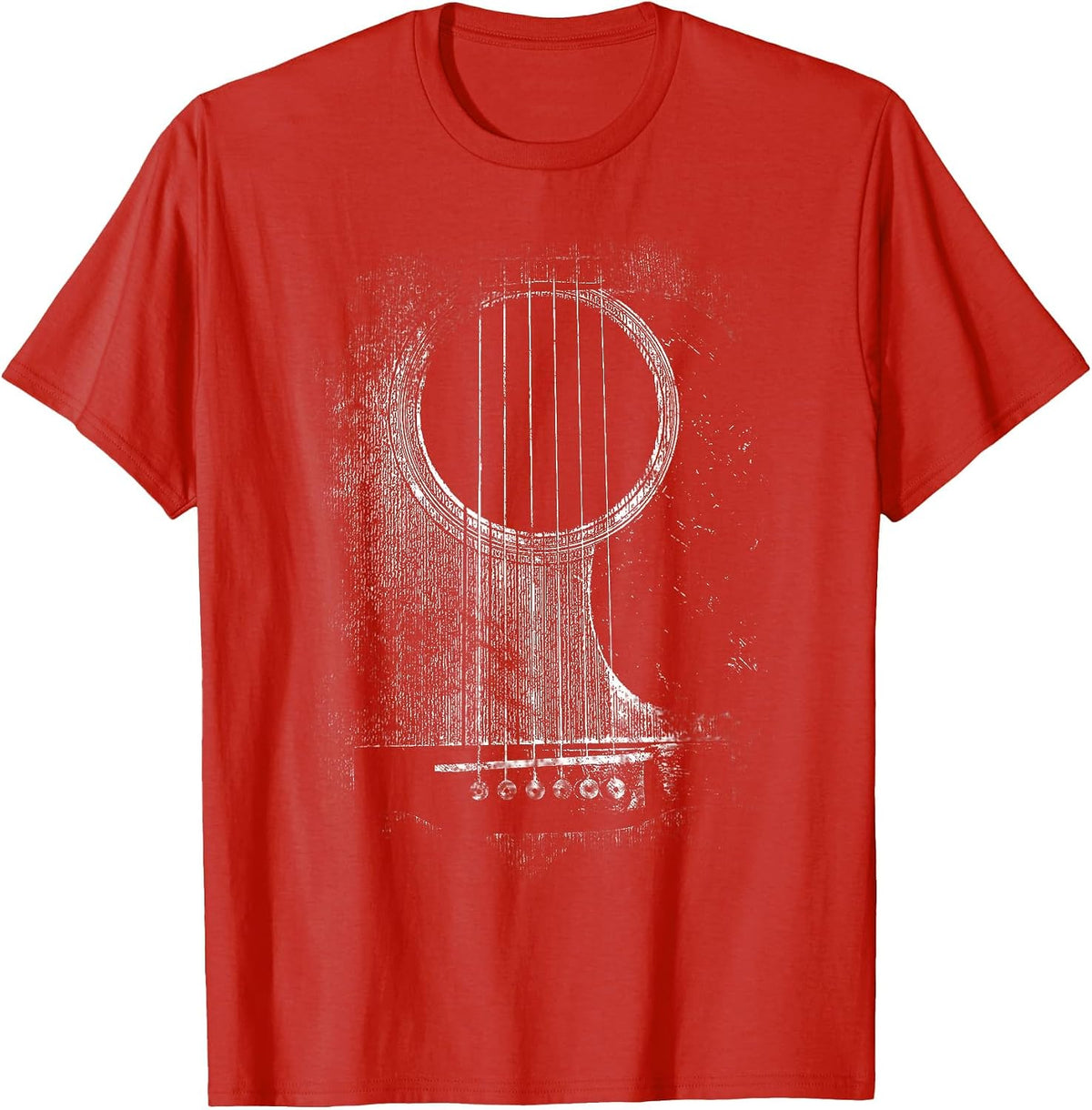 Acoustic Guitar Player Six String Classic Rock & Roll T-Shirt - Red