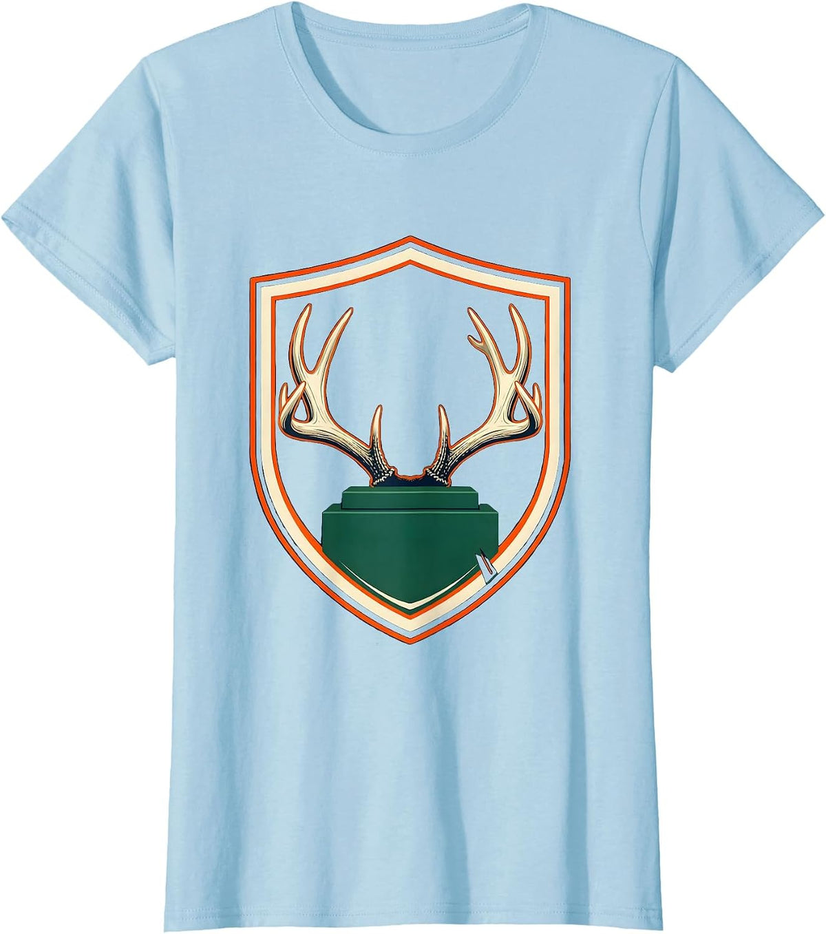 Women's First Buck Youth Deer Season Hunting Dad Gift T-Shirt - Baby Blue