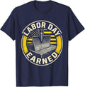 Labor Day Earned Vintage Handyman Blue Collar Pride T-Shirt - Navy Blue