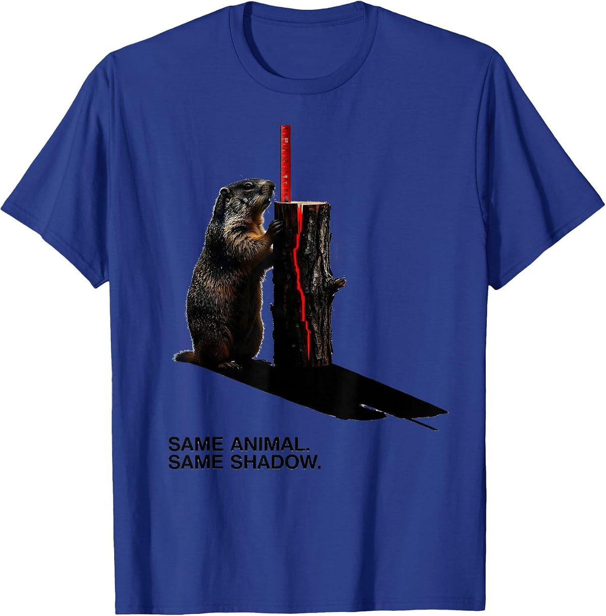 Same Animal Same Shadow Funny Groundhog Day Woodchuck Humor T-Shirt - Royal Blue