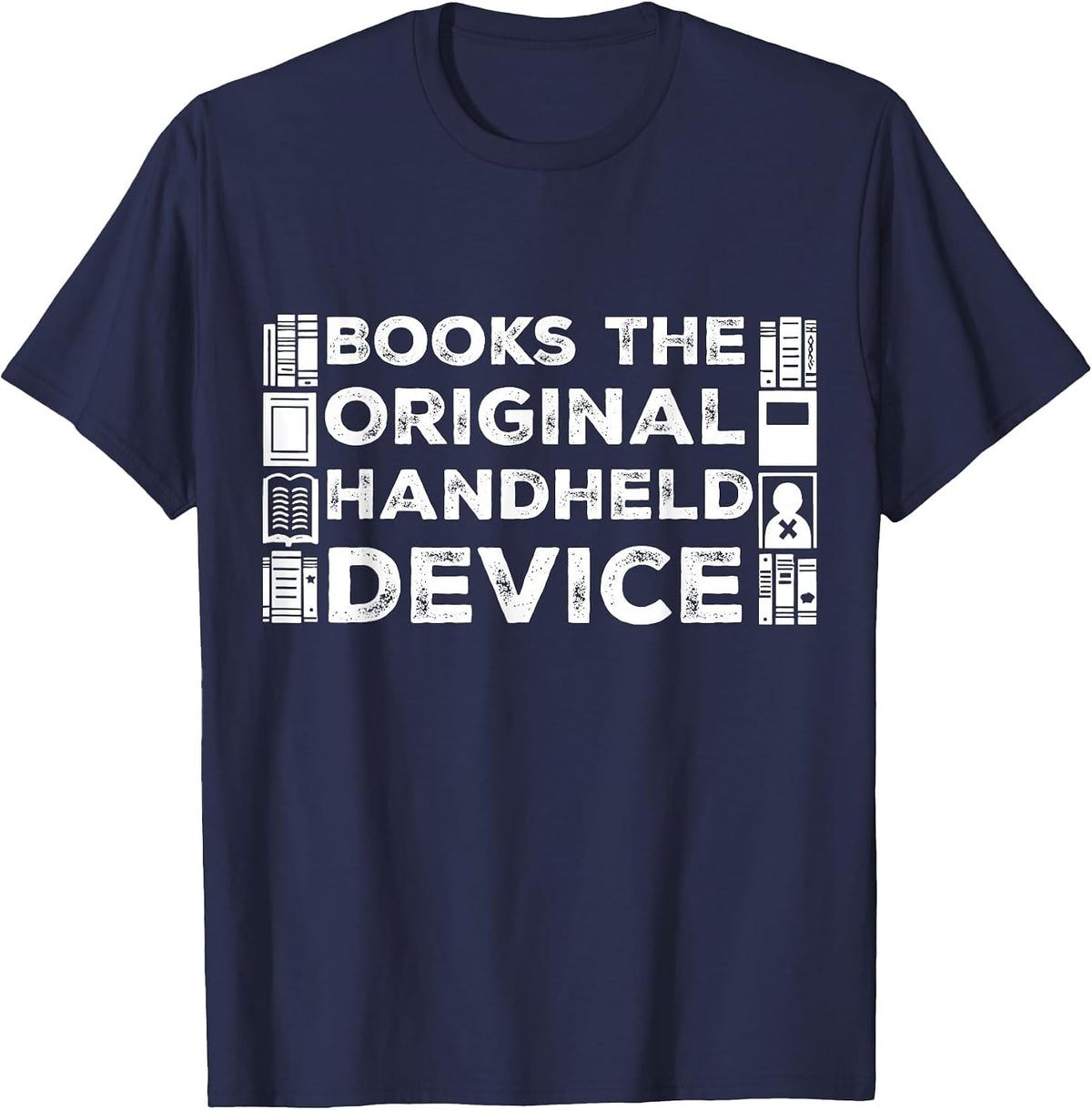 Books The Original Book Librarian for Portable Devices T-Shirt - Navy Blue