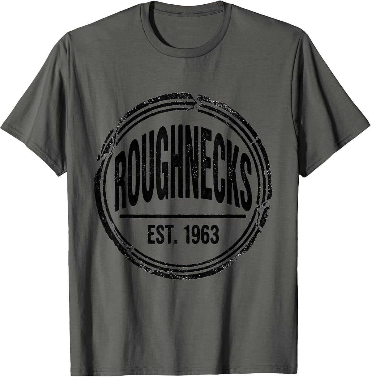 ROUGHNECKS EST. 1963 Vintage Retro Team Name Gift T-Shirt - Asphalt Grey