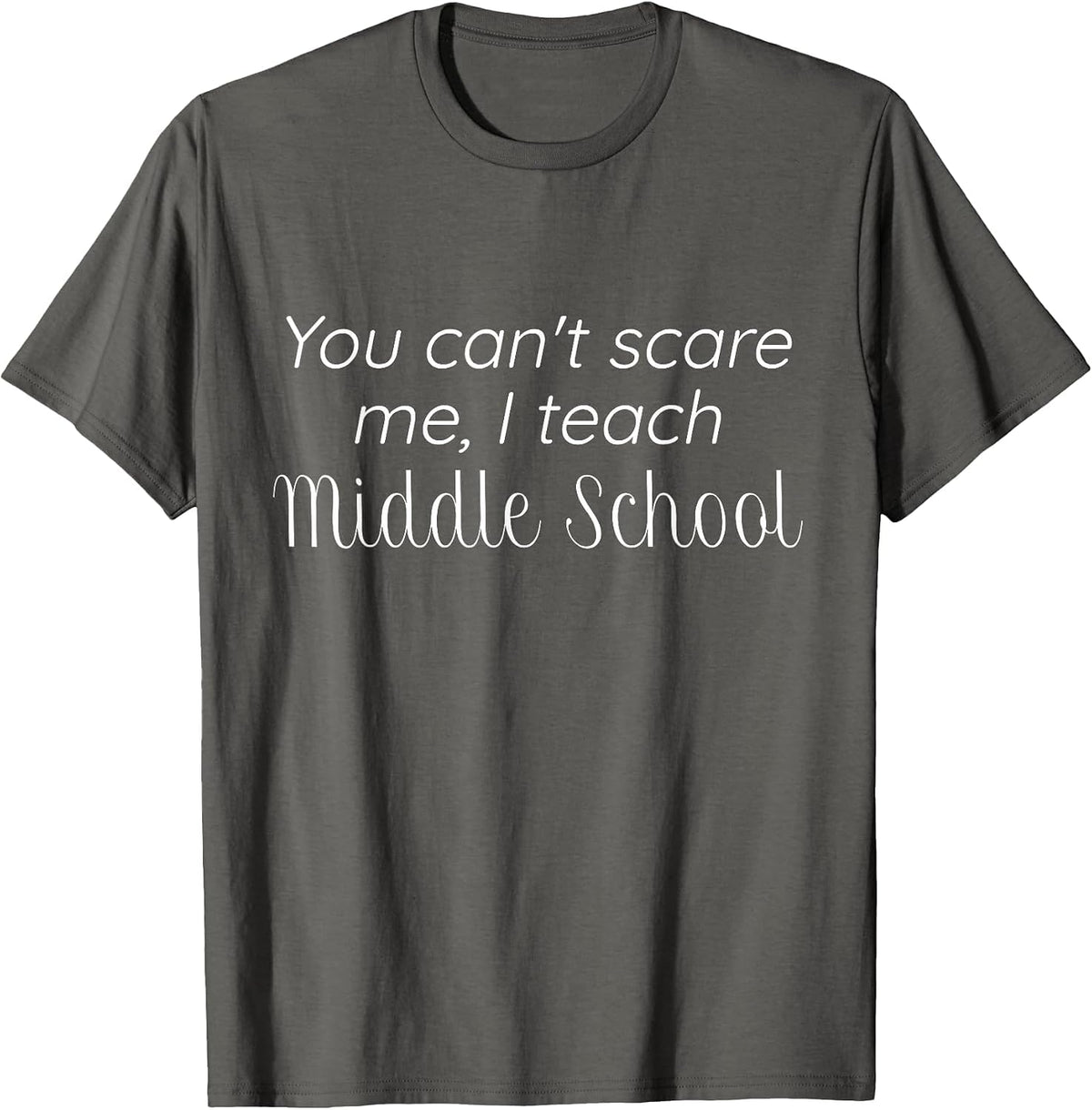 You Can't Scare me, I Teach Middle School t-Shirt T-Shirt - Asphalt Grey