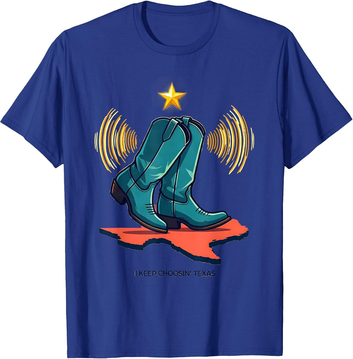 Men's I Keep Choosin Texas Western Pride Cowboy Boot Country T-Shirt - Royal Blue