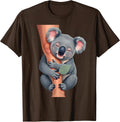 Koala Wrapped Leg Cute Animal Lover Humor T-Shirt - Brown