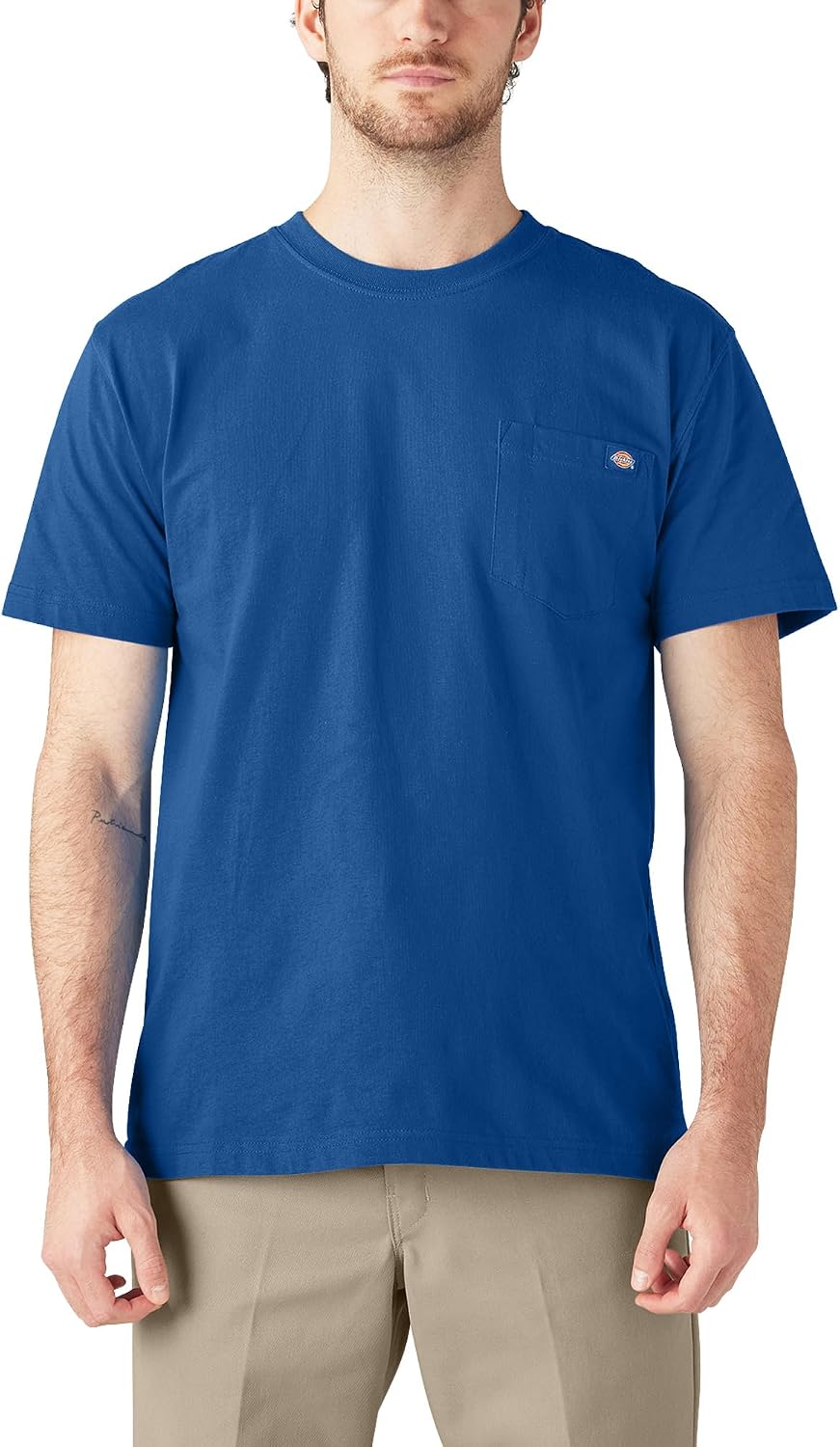 Dickies Men's Heavyweight Heathered Short Sleeve Pocket T-Shirt - Royal Blue
