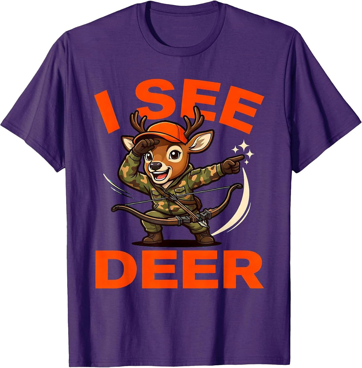 Men's I SEE DEER Funny Deer Hunter Hunting Season T-Shirt - Purple