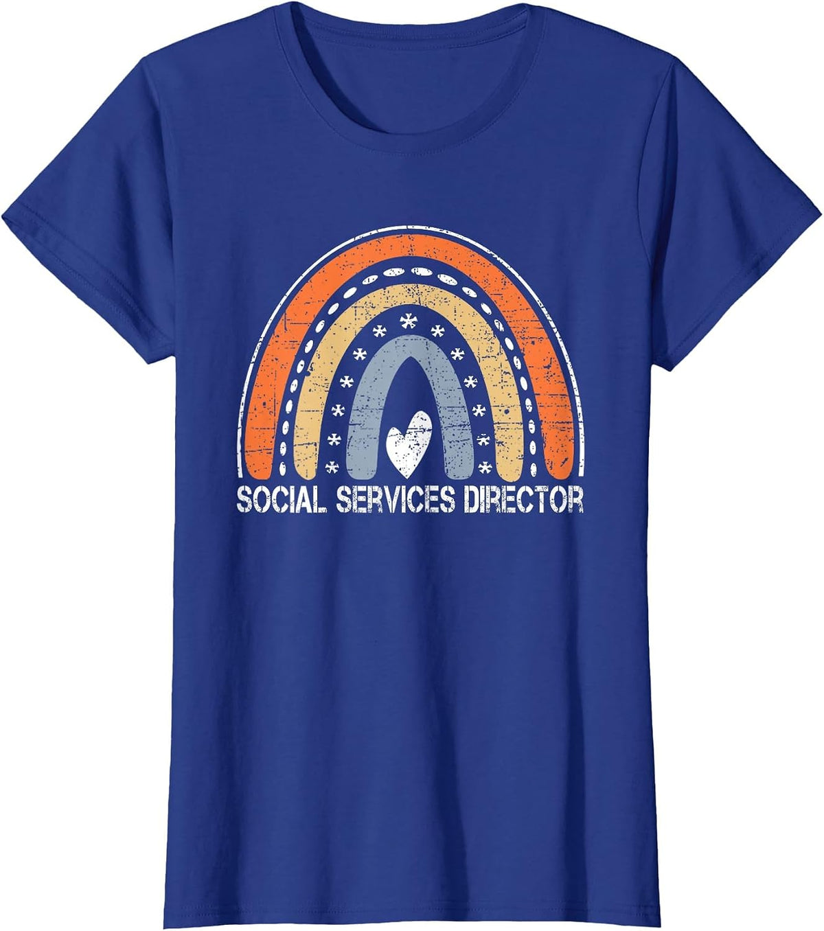 Vintage Rainbow Job Worker Funny Social Services Director T-Shirt - Royal Blue