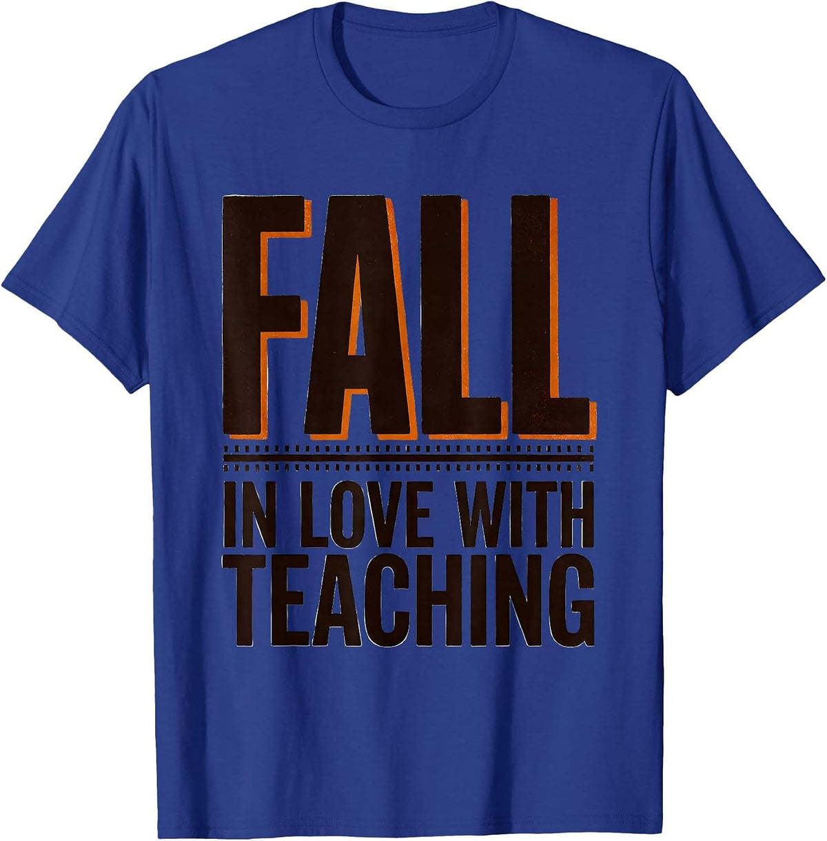 Fall In Love With Teaching Retro Teacher Fall Pride T-Shirt - Royal Blue